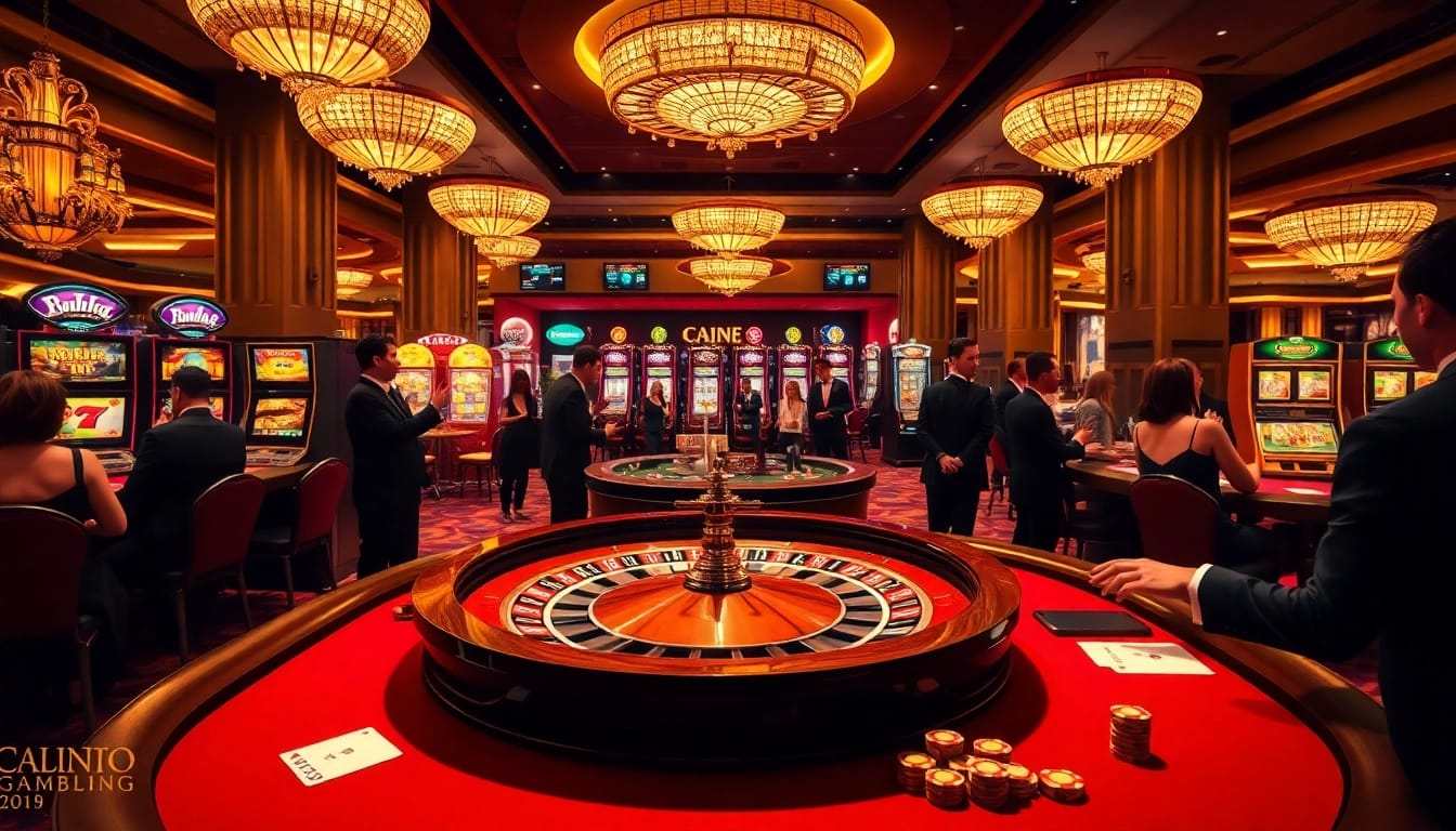 Engaging gaming scene at https://du88i.com/ showcasing roulette, poker, and slot machines for an immersive gambling experience.