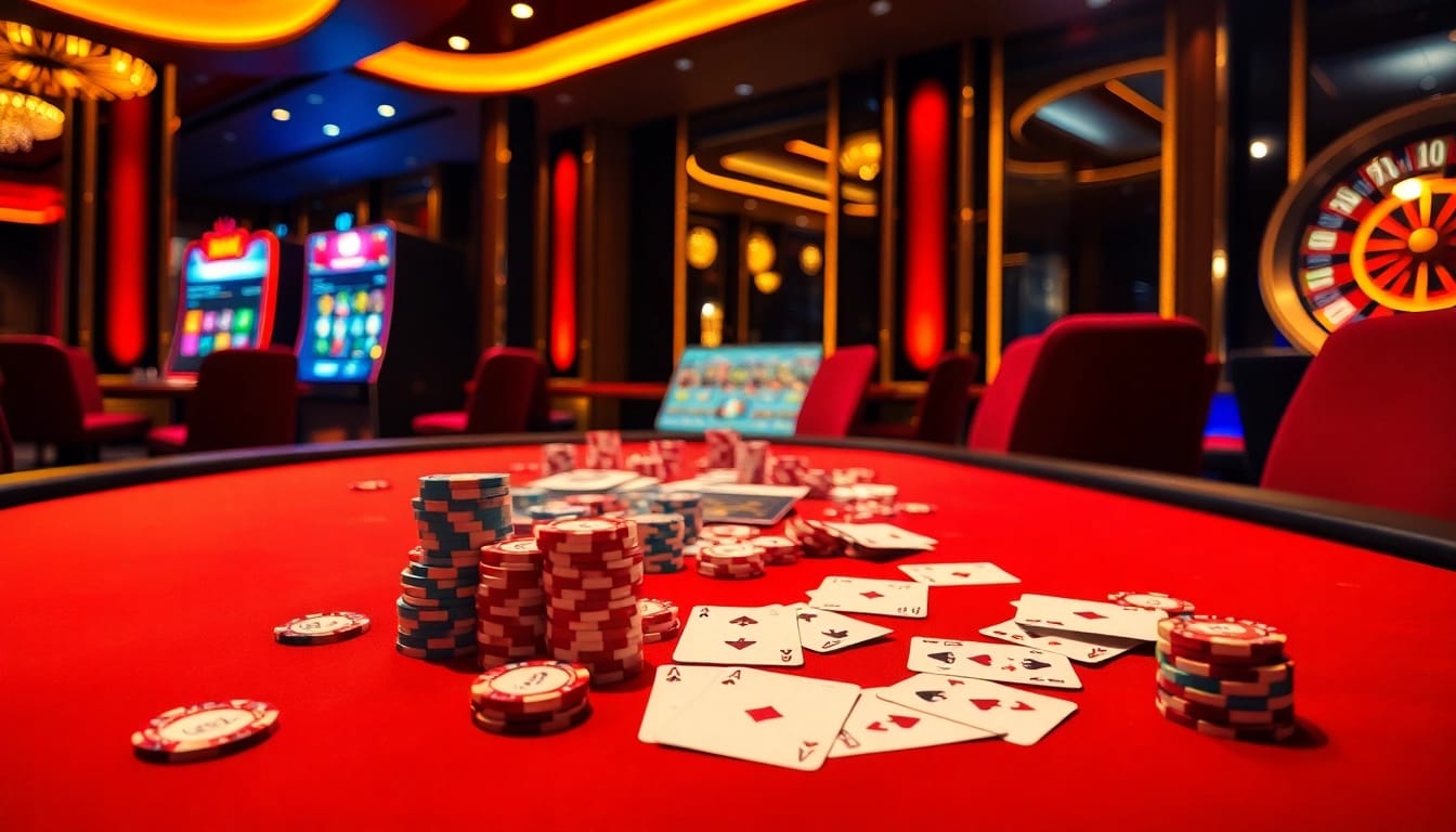 Players enjoying high-stakes poker at 8 XX casino, highlighting excitement and luxury.