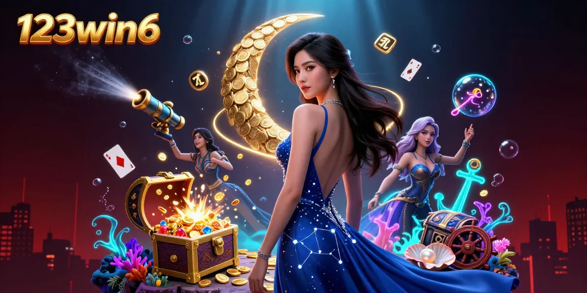 Experience the thrill of winning at 123win6 with exciting underwater treasures and vibrant casino elements.