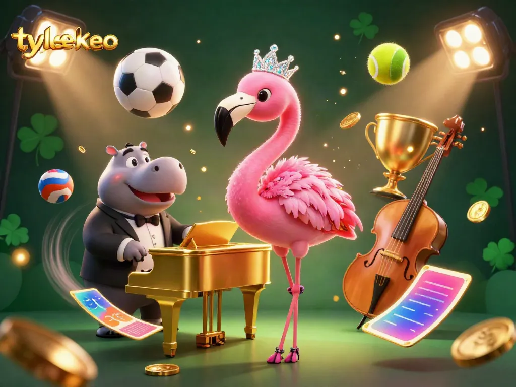 Engage with tylekeo's dynamic sports betting scene featuring cartoon characters and vibrant elements.