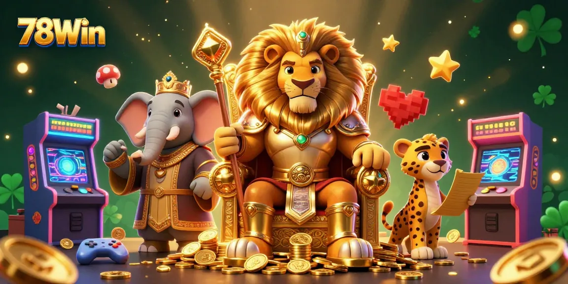 Experience the excitement of winning at 78Win through colorful casino games with engaging characters.