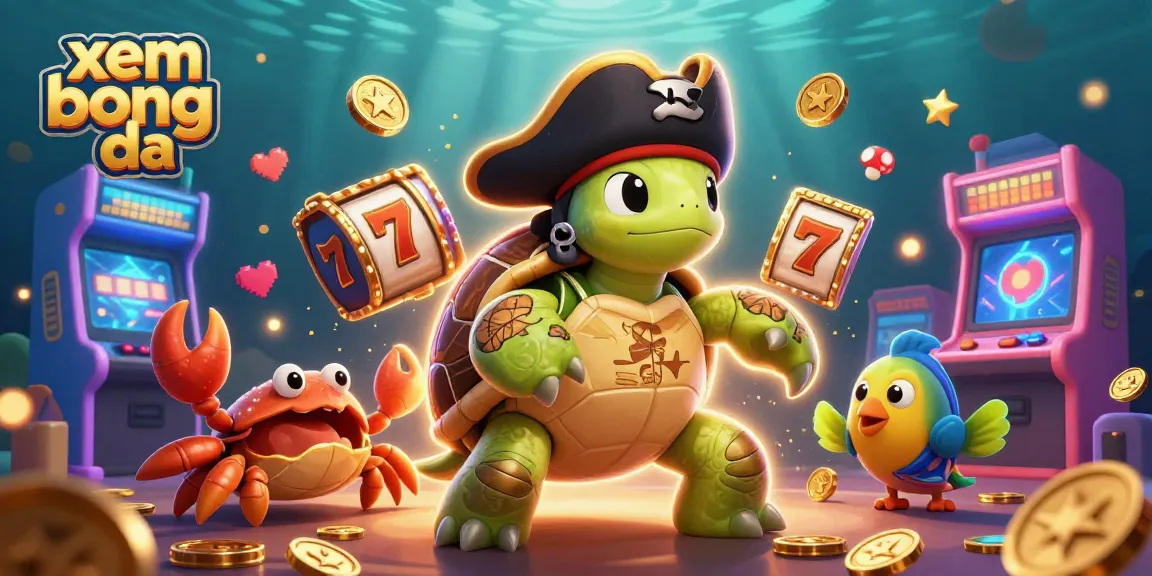 Experience xem bong da with a dynamic 3D illustration featuring casino elements and vibrant characters.
