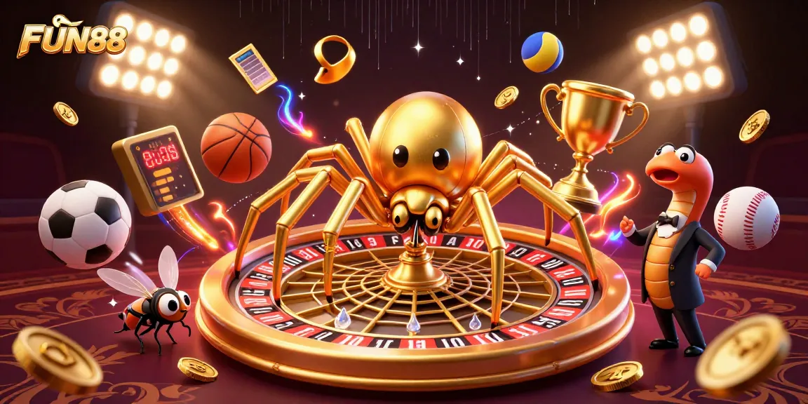 Experience exciting bets at FUN88 with a busy roulette scene featuring a croupier and dynamic game elements.
