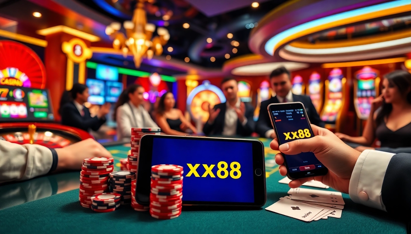 Experience the thrill of betting at xx88 casino with vibrant gaming scenes and exciting gameplay.