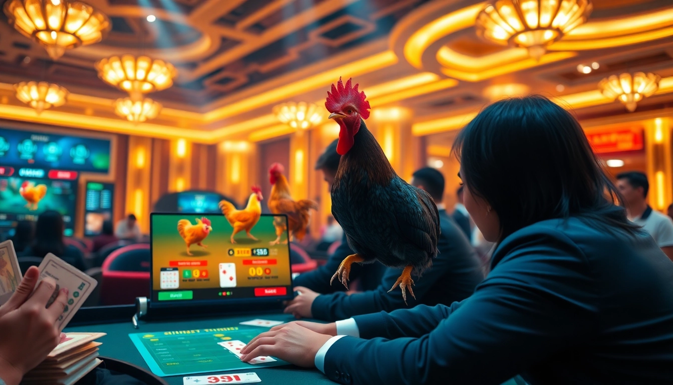 Experience thrilling bets on Đá Gà Cm88 as players engage in online chicken fights.