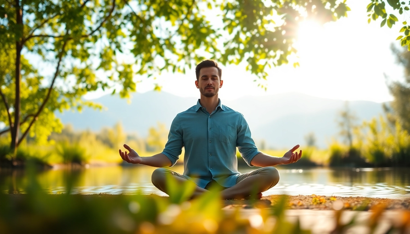 Calm scene of meditation reflecting stress and anxiety relief