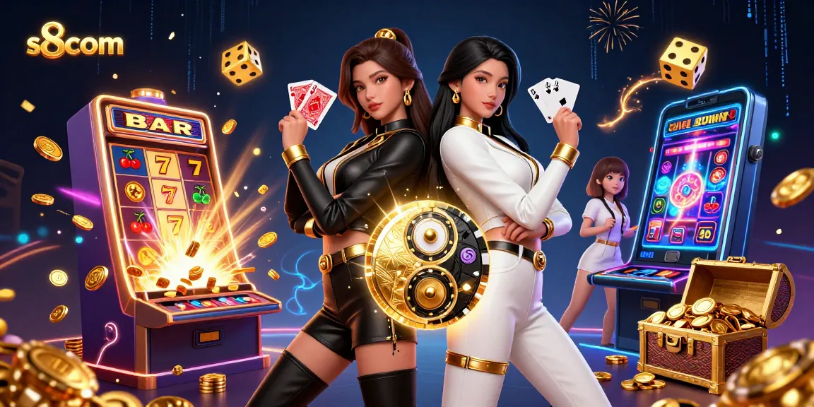 Engage in thrilling gameplay at s8com with twin Asian women showcasing powerful gambling elements and dynamic casino scenes.