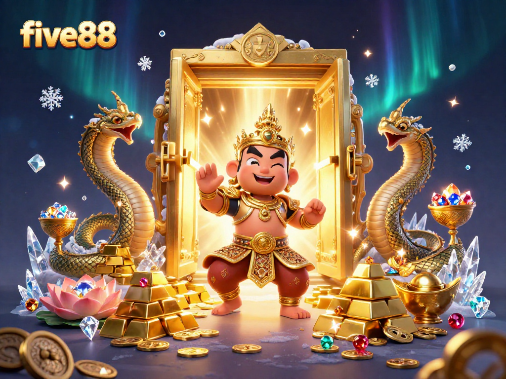 Experience thrilling adventure at five88 with dazzling treasures and vibrant characters in this vivid gaming scene.