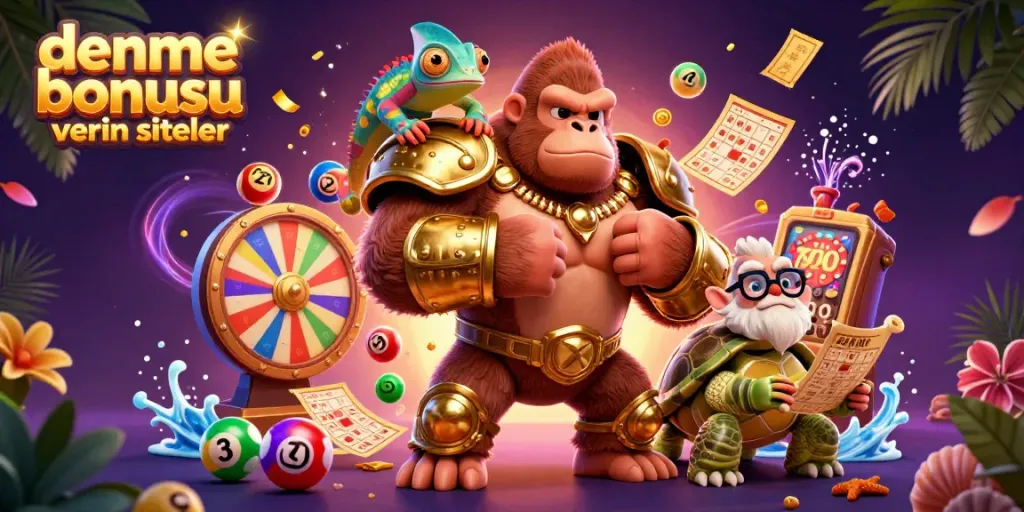 Experience thrilling action with deneme bonusu veren siteler in vibrant 3D casino illustration featuring dynamic game elements.