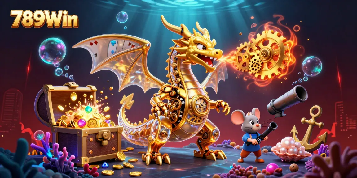 Experience thrilling gameplay at 789Win with a golden dragon and captivating underwater scenes.